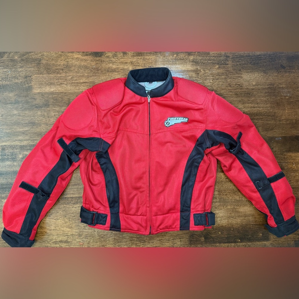 Firstgear Red and Black Motorcycle Jacket size Medium